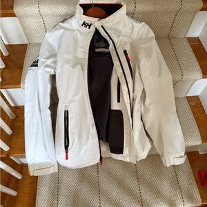 Helly Hansen White Jacket with Red Zipper